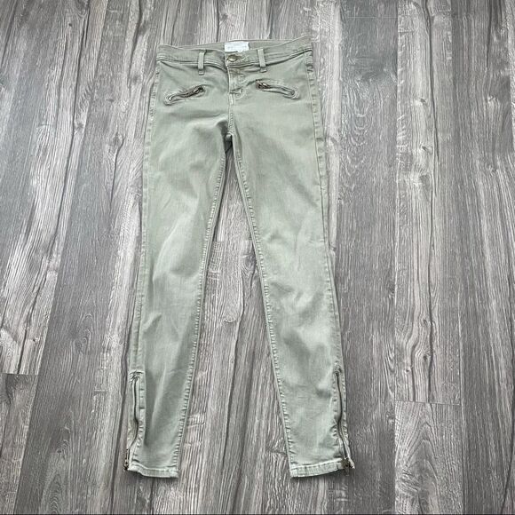Revolve CURRENT ELLIOTT Soho Zip Stiletto Pants in Army Green - Picture 5 of 10